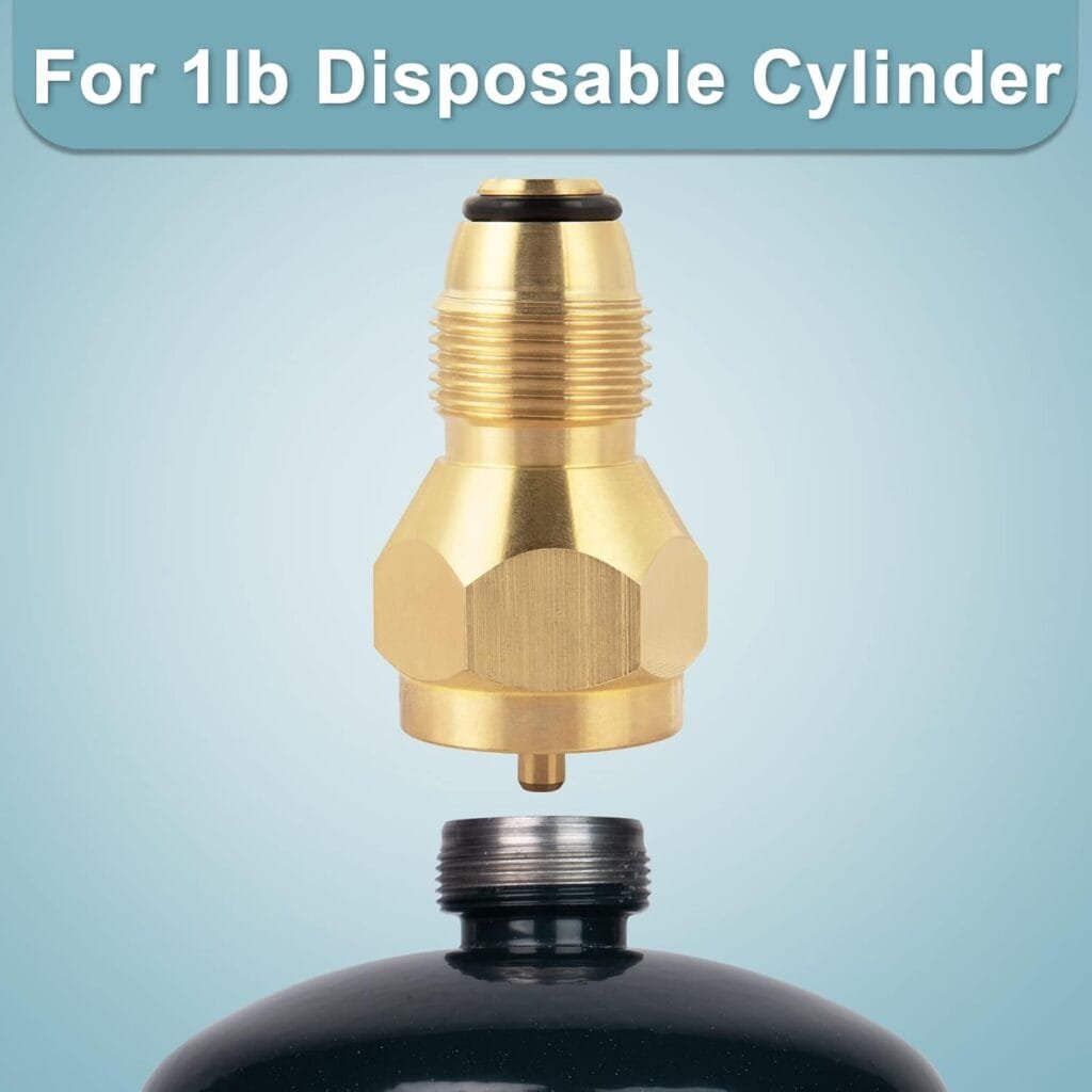 SHINESTAR Universal Propane Refill Adapter for 1 lb Tanks, Propane Adapter 1 lb to 20 lb for 16 oz Propane Fuel Cylinder, Solid Brass SHINESTAR Universal Propane Refill Adapter for 1 lb Tanks, Propane Adapter 1 lb to 20 lb for 16 oz Propane Fuel Cylinder, Solid Brass
