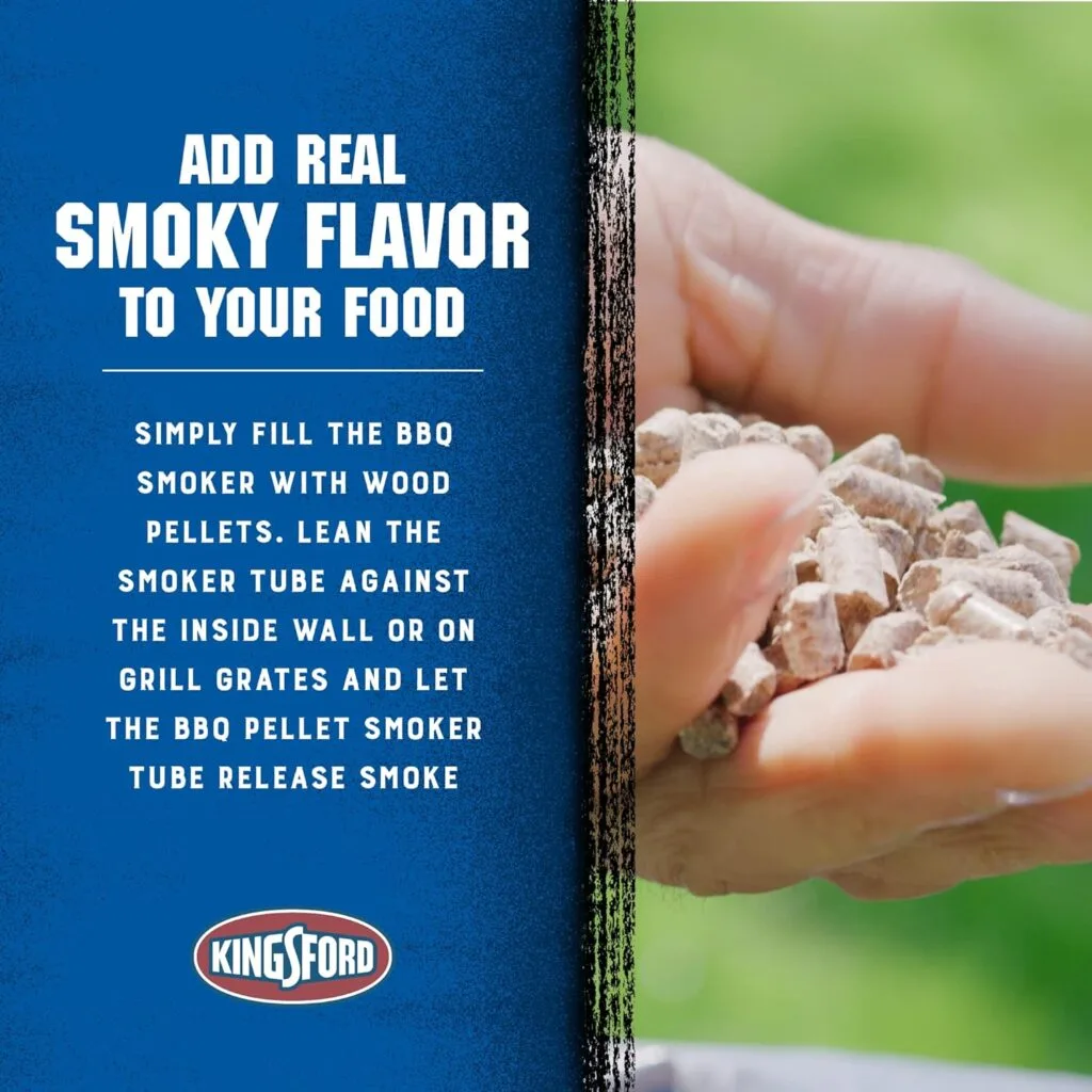 Kingsford 8 Inch Pellet Smoker Tube Hexagon With Box | Pellet Tube Smoker Turns Any Grill Into BBQ Smoker | Pellet Smoker Tube, Pellet Smoker Box, Grilling Tools, Smoker Pellets from Kingsford,Silver, 1 Count (Pack of 1)