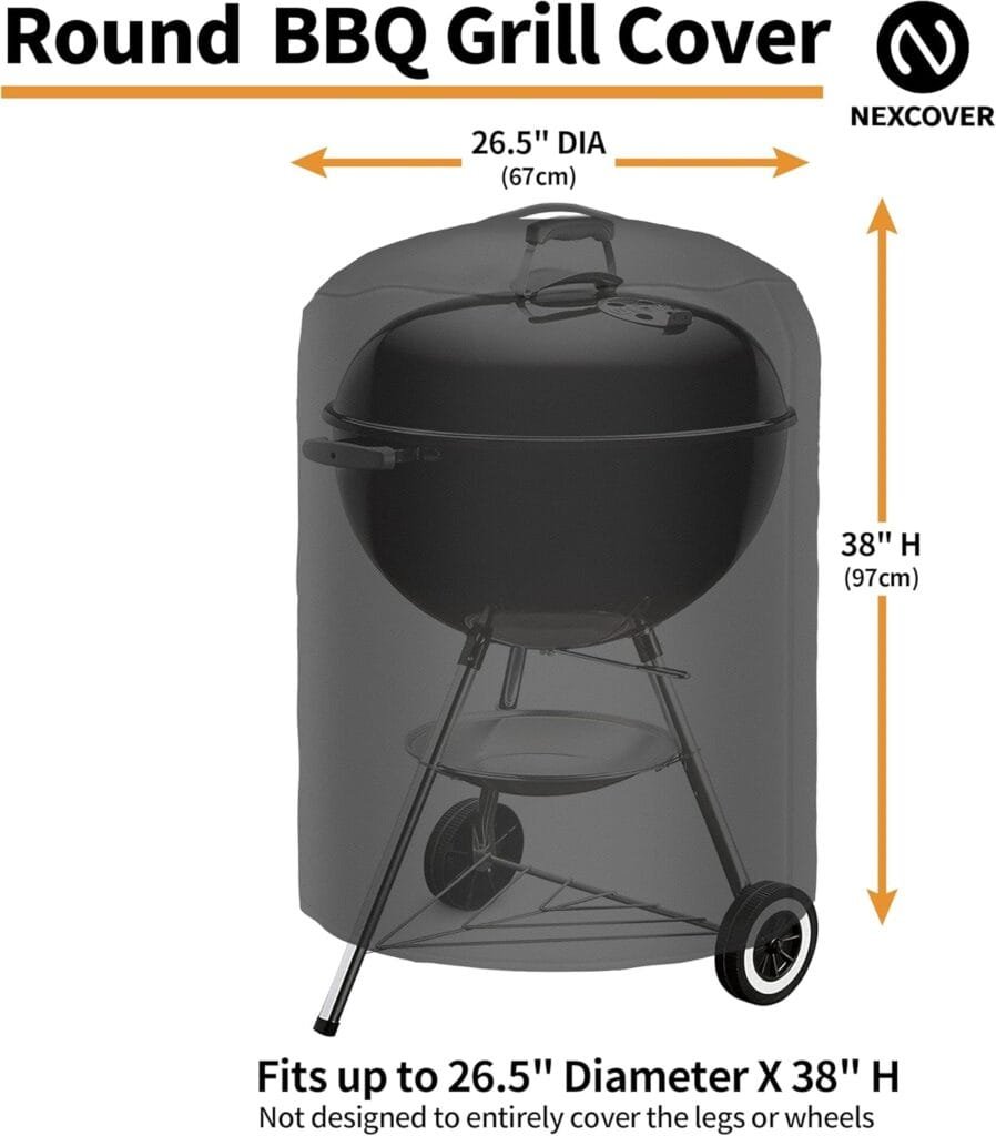 NEXCOVER Round Grill Cover | 19.5” Dia by 32”H BBQ Cover, Dome Smoker Cover, Fade UV Resistant Barbecue Cover,Waterproof Heavy Duty Barbeque Cover,Compatible for George Foreman Gfo3320 Gfo240 Grills NEXCOVER Round Grill Cover | 19.5” Dia by 32”H BBQ Cover, Dome Smoker Cover, Fade UV Resistant Barbecue Cover,Waterproof Heavy Duty Barbeque Cover,Compatible for George Foreman Gfo3320 Gfo240 Grills