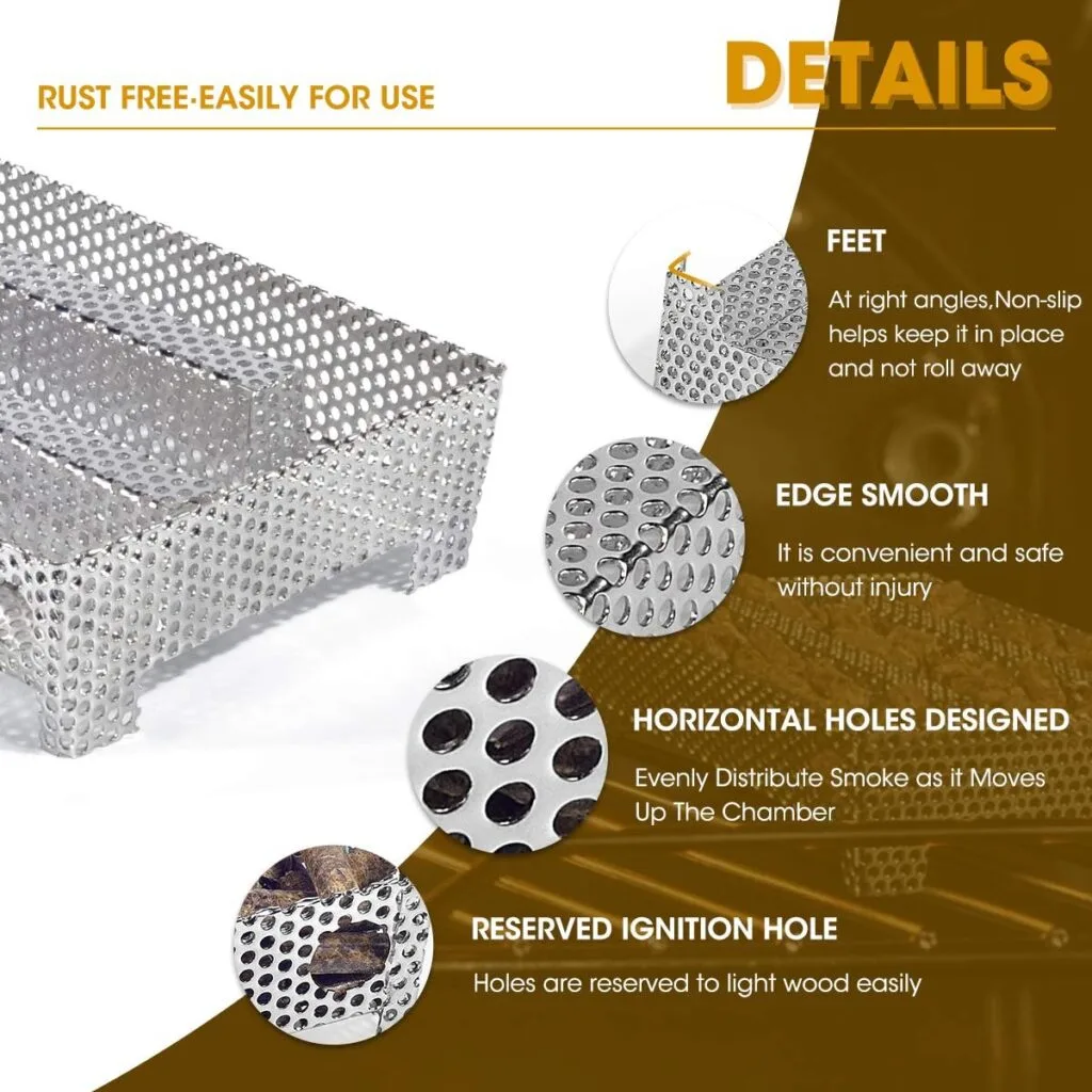 5 x 8 Pellet Smoker Tray 12 Hours of Billowing Smoke, Smoker Box for Gas Grilling,Cold Smoker Generator for BBQ,like Grill Tube BBQ Smoker Perfect for Hot Cold Meat, Cheese, Fish and Pork Smoking 5 x 8 Pellet Smoker Tray 12 Hours of Billowing Smoke, Smoker Box for Gas Grilling,Cold Smoker Generator for BBQ,like Grill Tube BBQ Smoker Perfect for Hot Cold Meat, Cheese, Fish and Pork Smoking