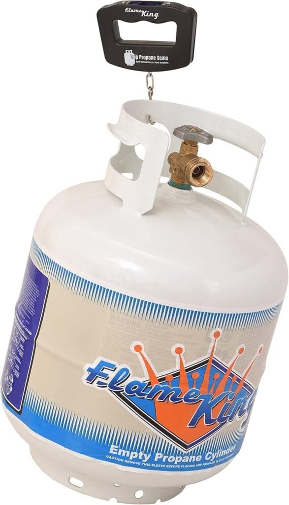 Flame King Propane Tank Digital Scale for 5LB, 10LB, 20LB, 30LB, 40 LB Propane Tanks, (Black)