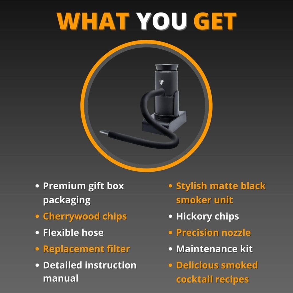 Cocktail Drink and Food Smoker - Restaurant Grade Handheld Smoking Gun - Portable Smoke Infuser for Cocktails and Cooking - Wood Chips Included Cocktail Drink and Food Smoker - Restaurant Grade Handheld Smoking Gun - Portable Smoke Infuser for Cocktails and Cooking - Wood Chips Included