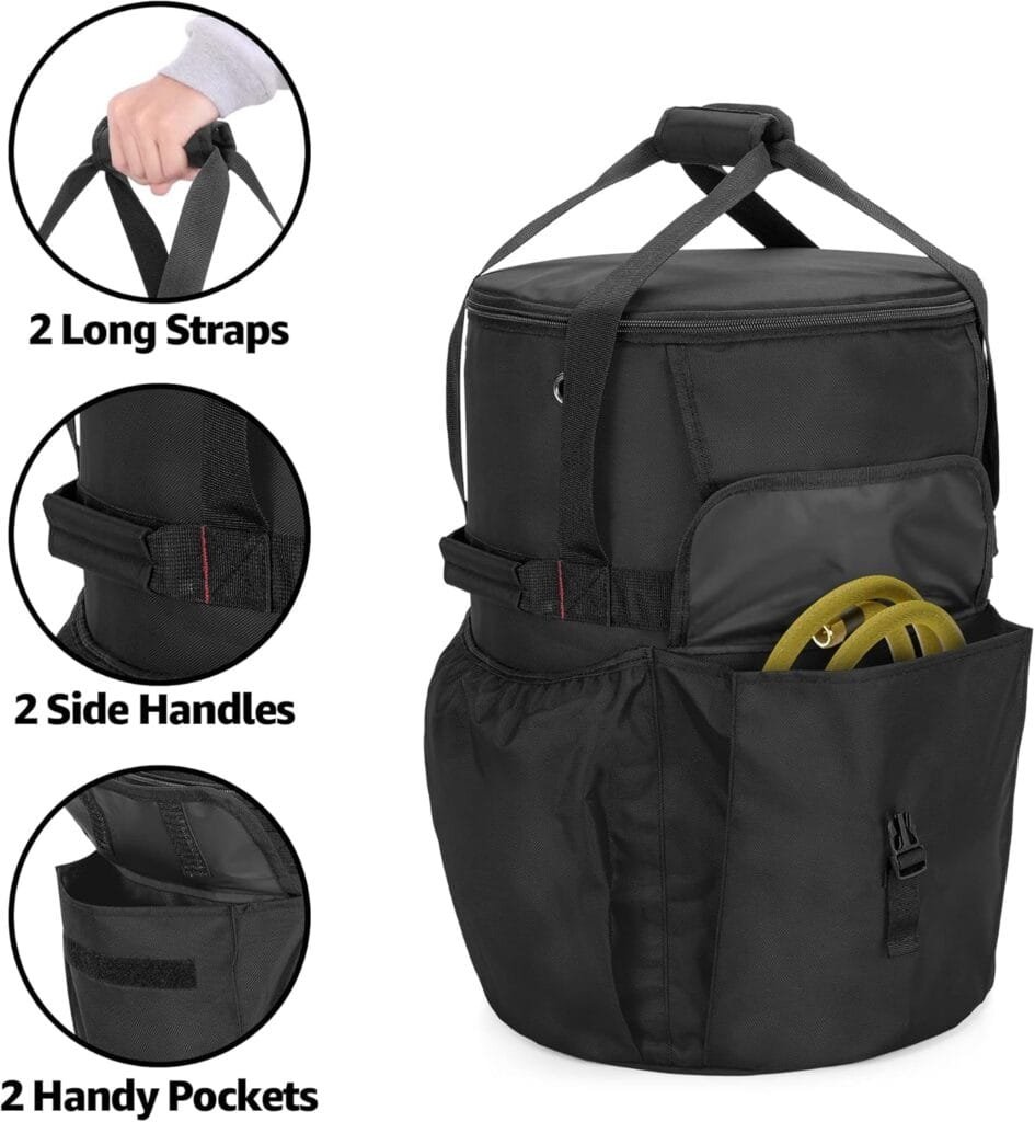 SAMDEW Barbecue Grill Bag and 20 lb Propane Tank Bag, Black, Bag Only