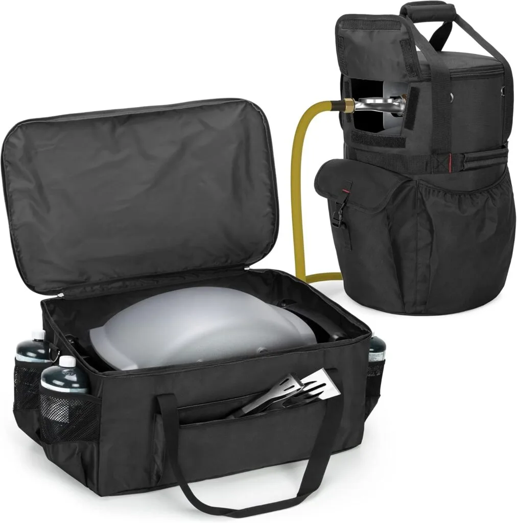 SAMDEW Barbecue Grill Bag and 20 lb Propane Tank Bag, Black, Bag Only