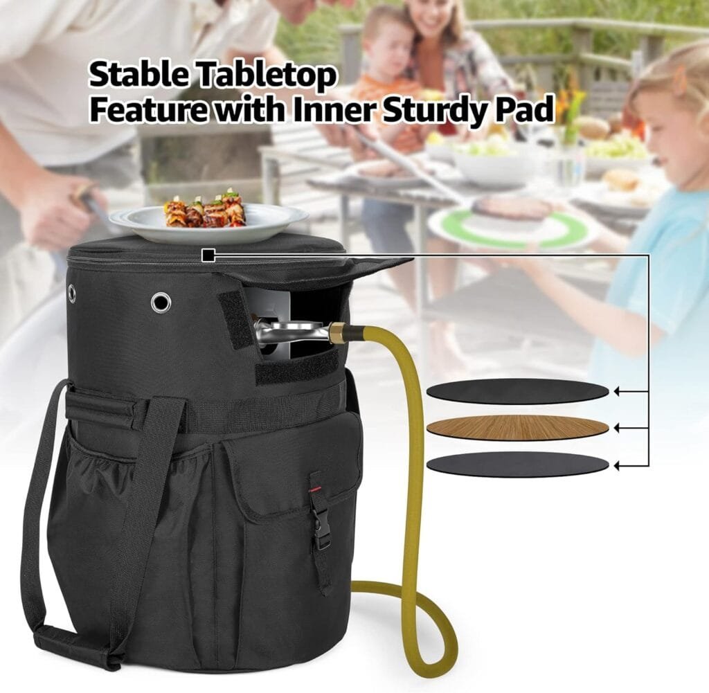 SAMDEW Barbecue Grill Bag and 20 lb Propane Tank Bag, Black, Bag Only