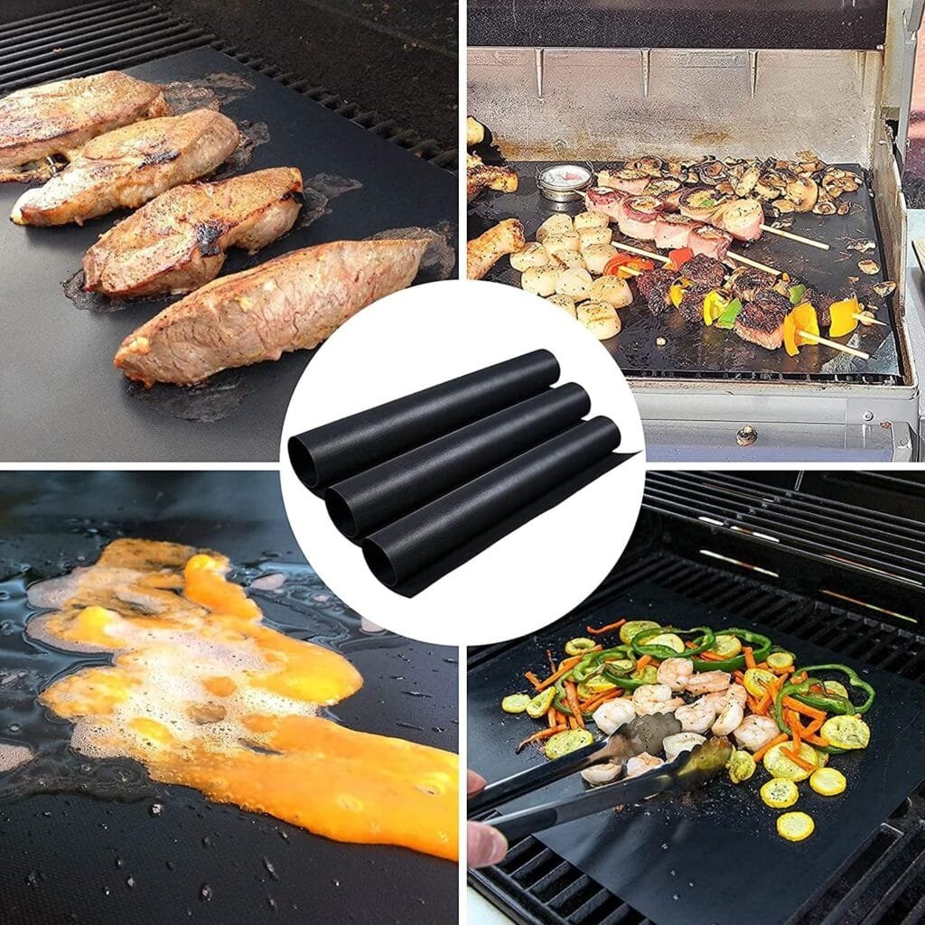 Grill Mats for Outdoor Grill Set of 5 Black BBQ Grill Tools BBQ Accessories Non-Stick Heavy Duty Grilling Mats Teflon Grill Sheets for Charcoal Grill Gas Electric Smokers Barbecue Camping RV Griller Grill Mats for Outdoor Grill Set of 5 Black BBQ Grill Tools BBQ Accessories Non-Stick Heavy Duty Grilling Mats Teflon Grill Sheets for Charcoal Grill Gas Electric Smokers Barbecue Camping RV Griller