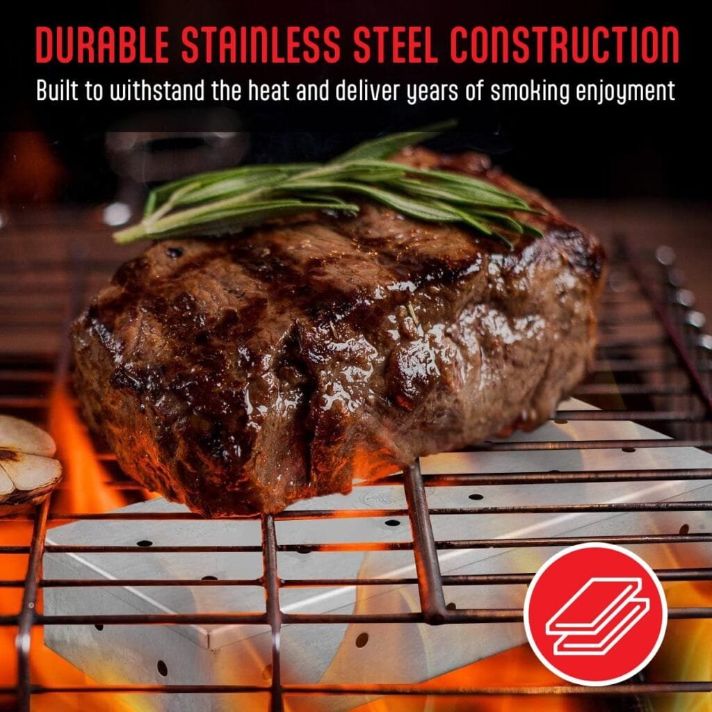 Kaluns Universal Stainless Steel Smoker Box, Gas or Charcoal Grill Smoke Box, Works with Wood Chips, add Delicious Smoked Flavor, Hinged Lid,Warp Free Grill Accessories Kaluns Universal Stainless Steel Smoker Box, Gas or Charcoal Grill Smoke Box, Works with Wood Chips, add Delicious Smoked Flavor, Hinged Lid,Warp Free Grill Accessories