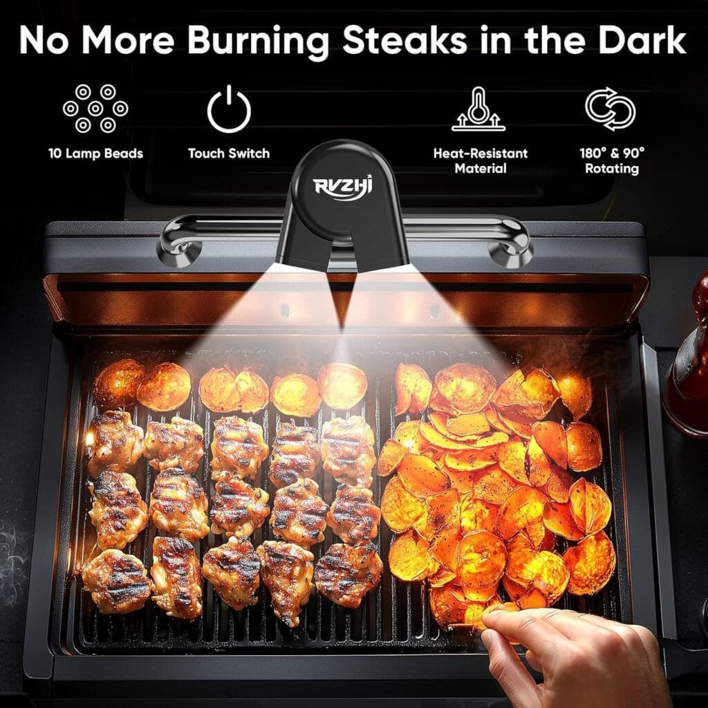 Grill Light BBQ Grilling Accessories - Funny Birthday Gifts for Men, Bright Dual Lamp Head Outdoor LED BBQ Light Smoker Grill Accessories, Unique Christmas Stocking Stuffers  White Elephant Gifts