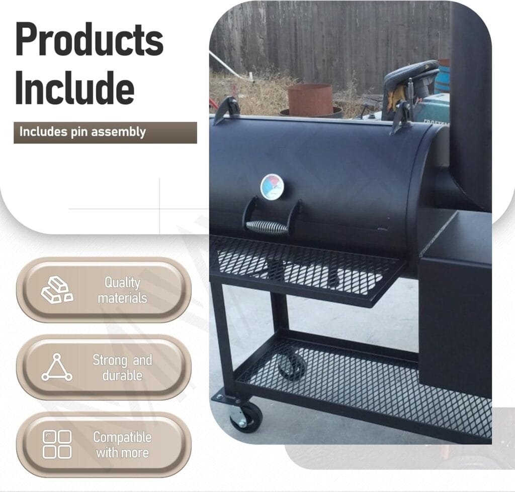 3-Pack Large Heavy Duty BBQ Smoker Hinge Compatible with Burn Shop BBQ Smoker Hinge Doors x/4 Parts Weld On Heavy Duty/16 Plate Steel (Include Bolt, nut and washers)