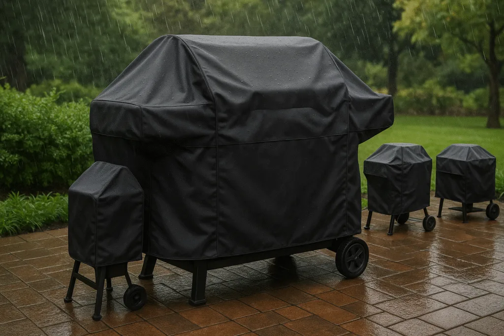 ICOVER 82in Grill Cover 600D Heavy-Duty Waterproof Patio Outdoor Canvas BBQ Barbecue Smoker/Grill Cover for Weber Char-Broil Brinkmann Holland and JennAir