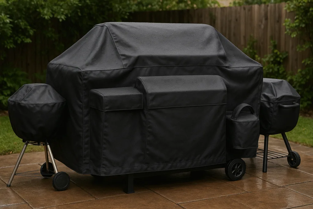 ICOVER 82in Grill Cover 600D Heavy-Duty Waterproof Patio Outdoor Canvas BBQ Barbecue Smoker/Grill Cover for Weber Char-Broil Brinkmann Holland and JennAir